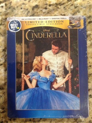 Cinderella (4K Ultra HD+Blu-ray,2019,2-Disc+Digital,Steelbook)NEW Authentic 
