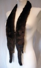 NEU NERZ Pelz Stola Kragen Schal Schwanz Victorian Retro Vintage Art Deco Gothic