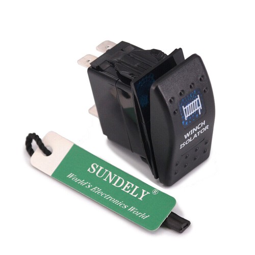 HQ WINCH ISOLATOR Rocker Switch Carling ARB Narva Style Blue LED eBay