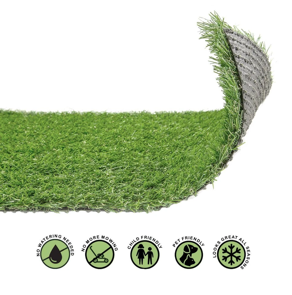 YÖL 20mm Artificial Grass Realistic Quality Garden Green Lawn Fake Astro Turf 4mx1m