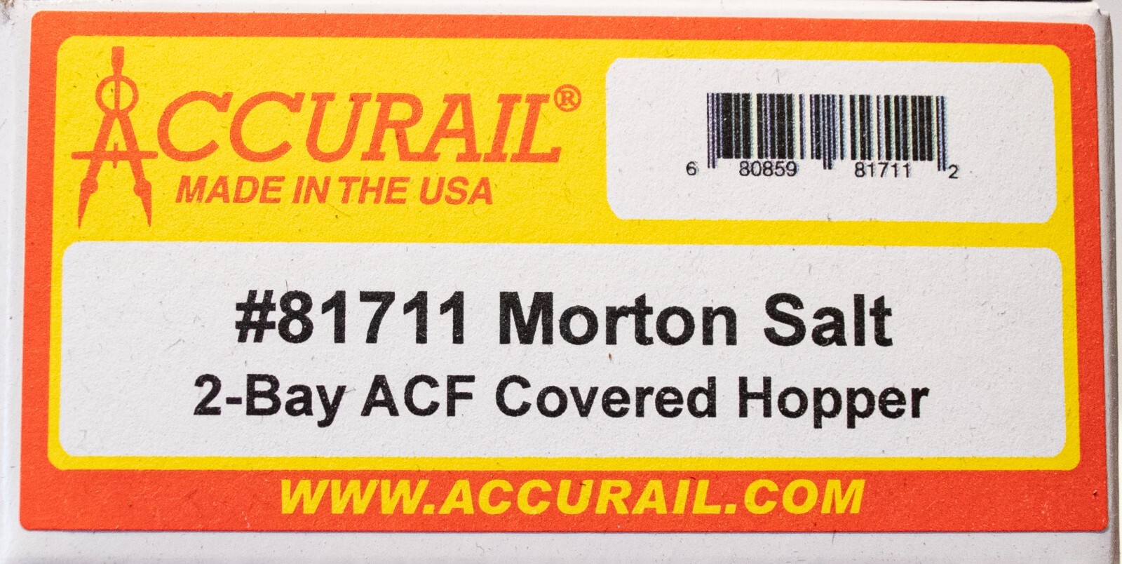 Accurail HO #81711 ACF 2-Bay Covered Hopper - Kit -- Morton Salt USLX ...