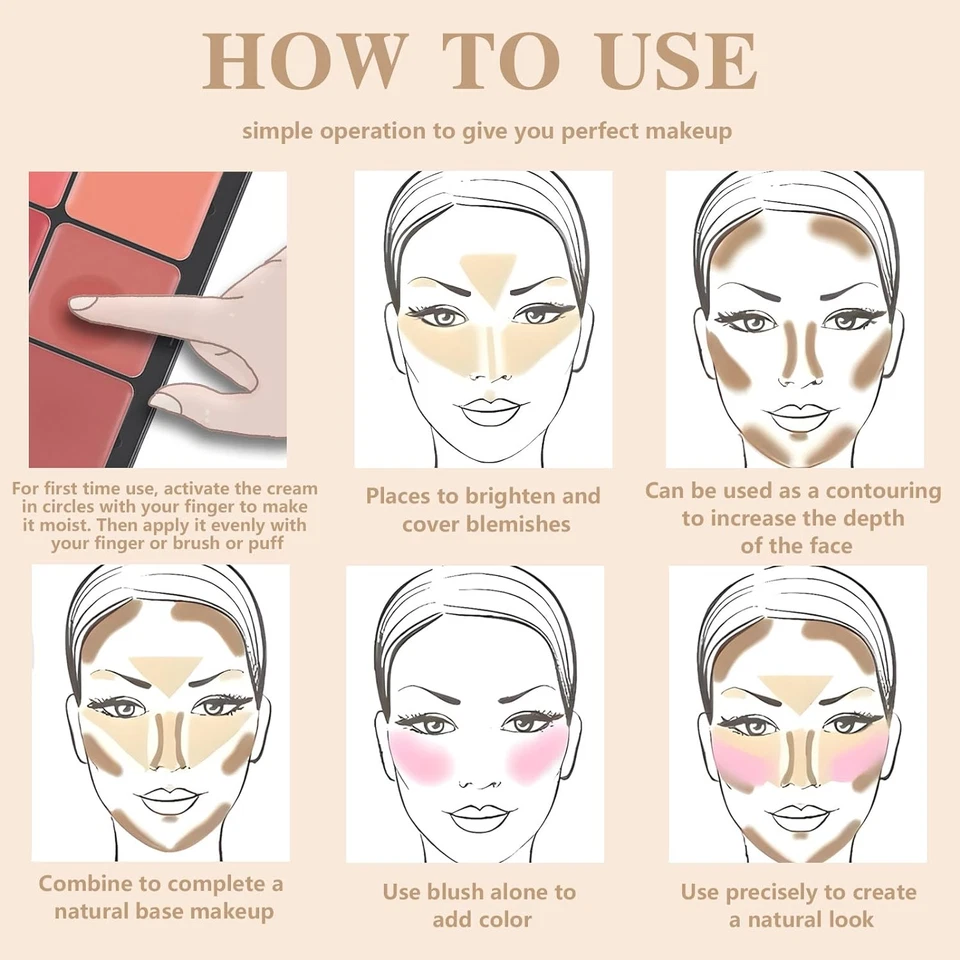 12 Colors Cream Blush Palette, Color Correcting Concealer Foundation Palette - Image 4 of 4