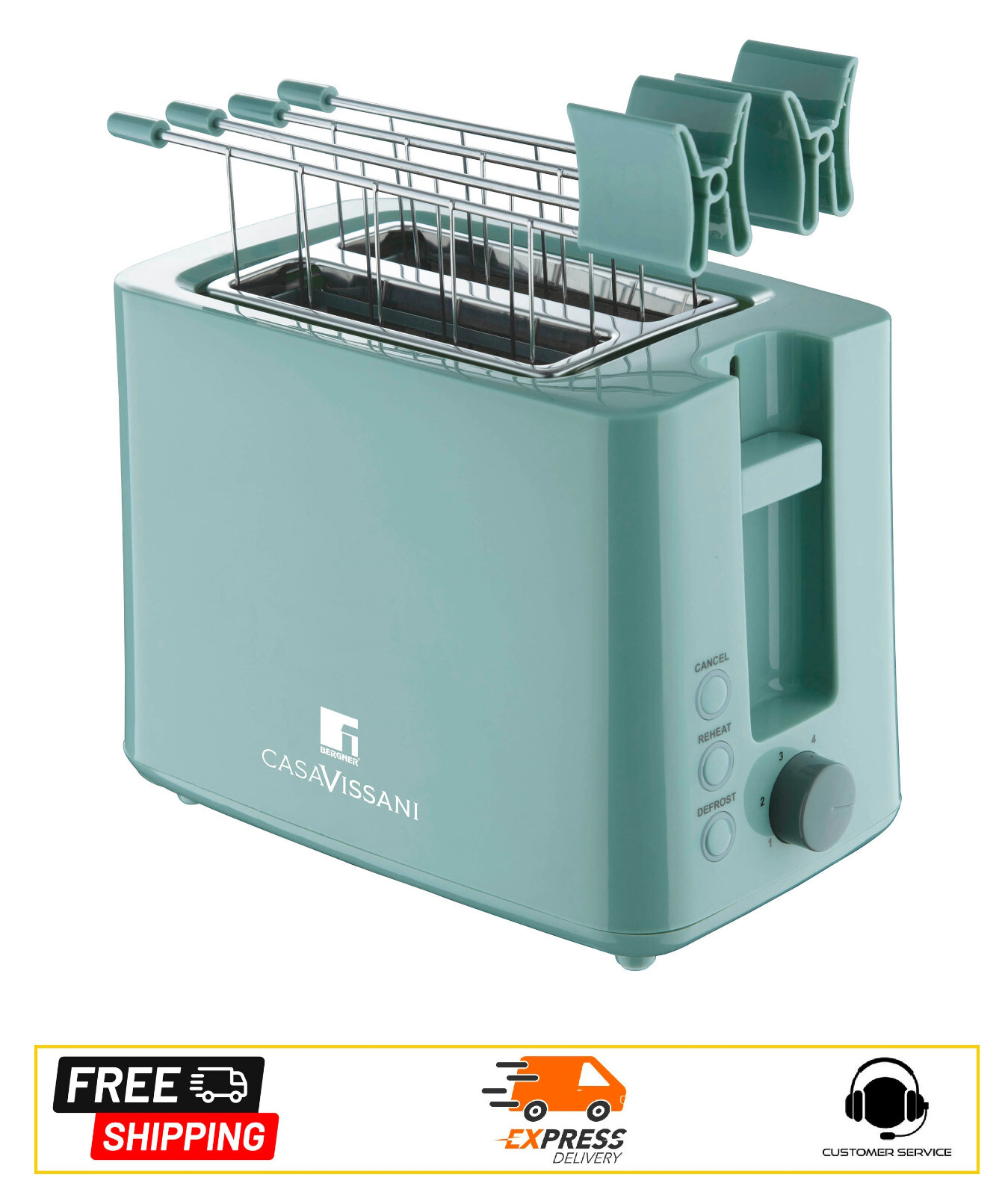 Tostapane Elettrico BERGNER CASA VISSANI 870W: Sicuro e Veloce