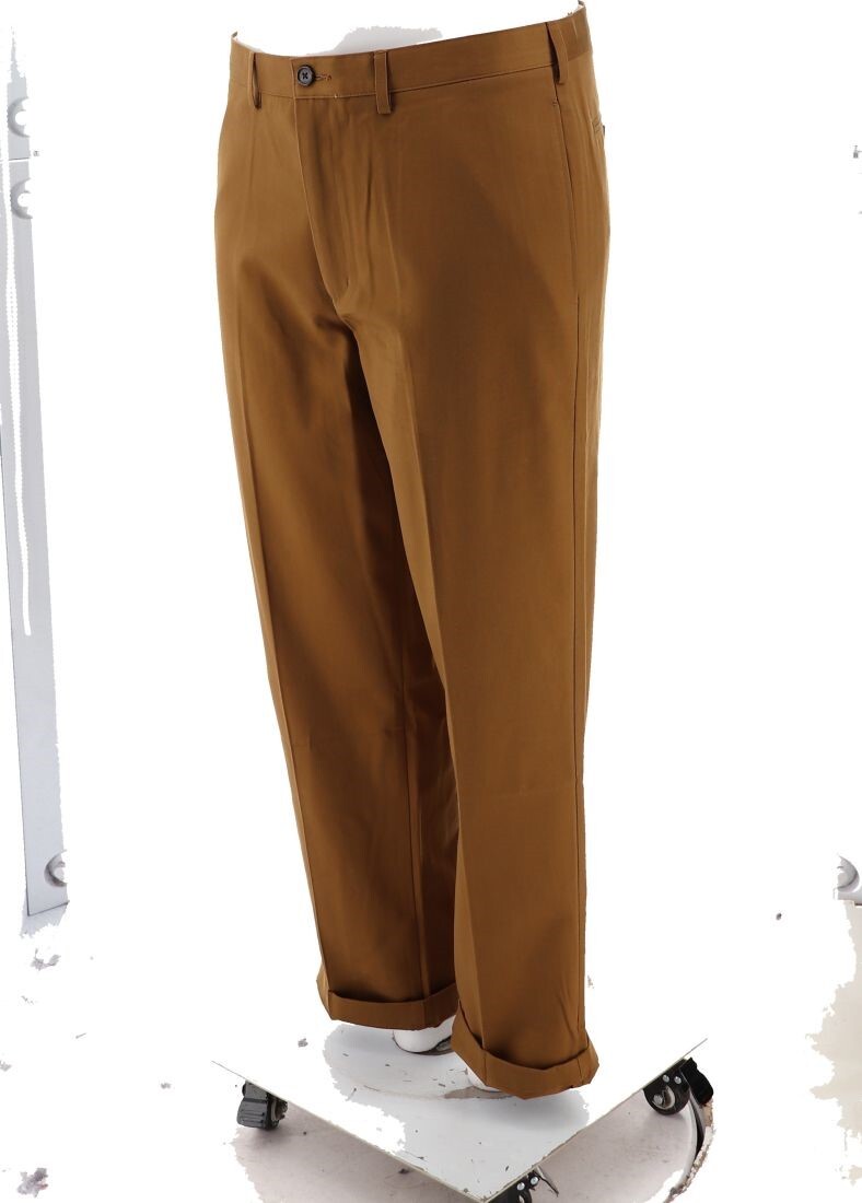 Lands' End No Iron Chino Pants Porcini Mushroom 42 NWOT (525