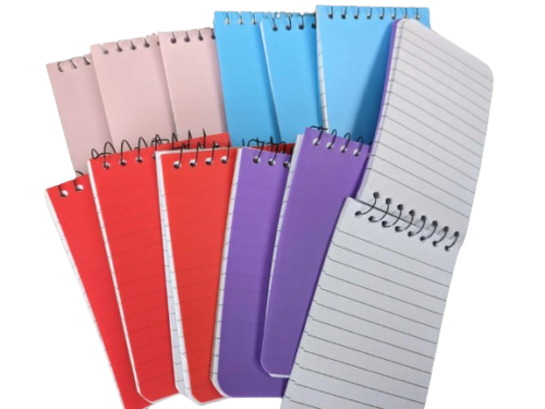 12 x Pocket Note Pad Notebook Spiral Bound Pads A7 Notebooks - 50 sheets per pad - Afbeelding 1 van 1