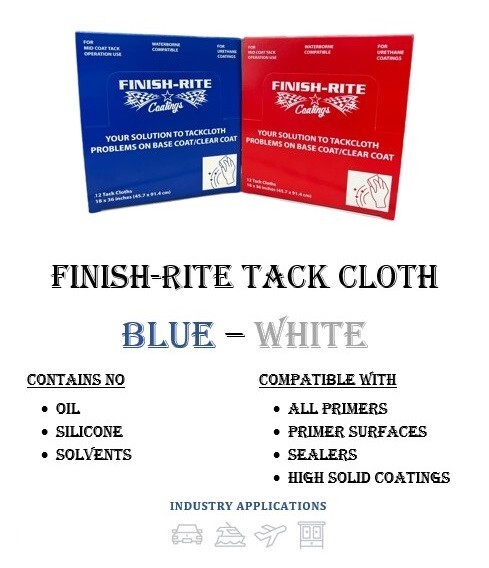 Finish-Rite Superior Tack Rags (Box of 12) - Wax and Silicone Free ...