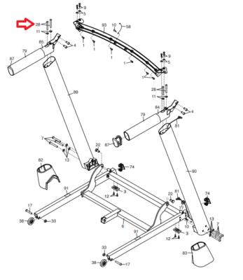 Proform Nordictrack Healthrider Image Treadmill Pulse Bar Screw