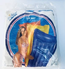 Vintage Intex Wet Set Air Mat Blue 72" x 27" Pool Float Lounge Inflatable New