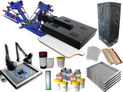 TECHTONGDA 3 Color 1 Station Screen Printing Starter Full Kit Bussiness Apply