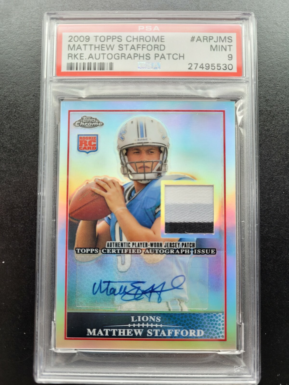 Matthew Stafford Topps Chrome Rookie Autographs Patch #ARPJMS Base