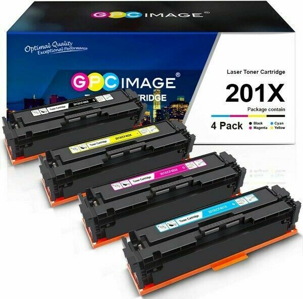 4-Pack 201X High-Yield Toner Cartridges Compatible For HP Color LaserJet Pro M277dw, M252dw Printers