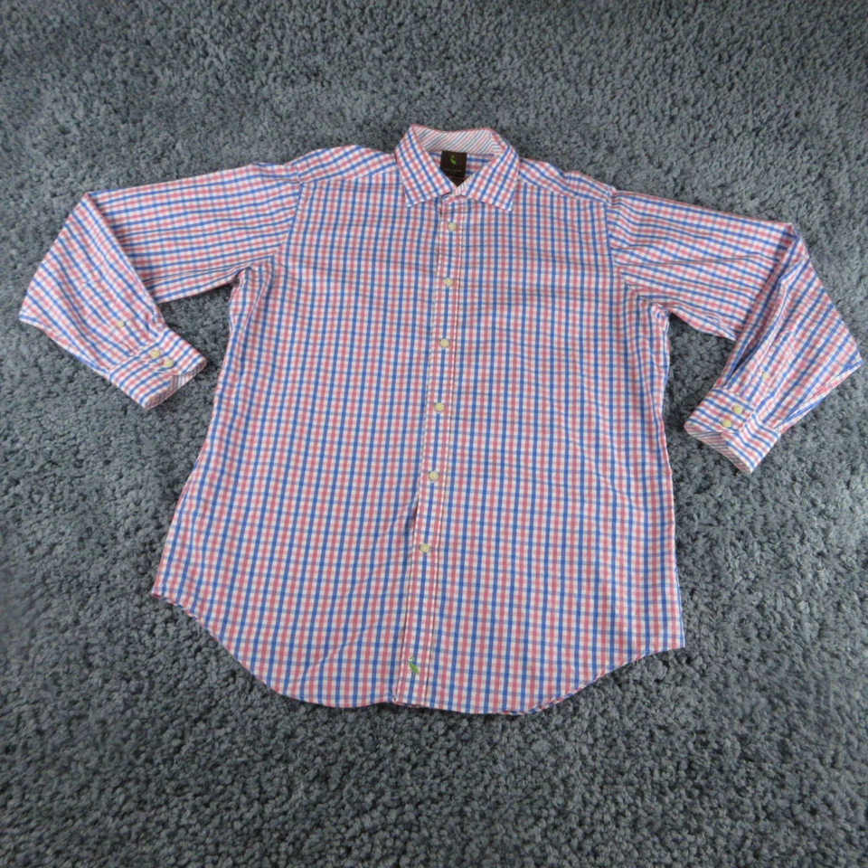 Tailorbyrd Shirt Mens Extra Large Blue Pink Plaid Long Sleeve Button Up - Image 2 of 4