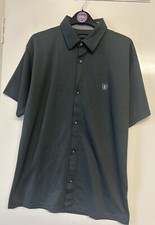 Charles Norton Men’s Grey Short Sleeve Soft Touch Casual Polyester Shirt Size L