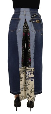 DOLCE & GABBANA Jeans Patchwork DG Fashion Wide Leg Denim IT36/US2