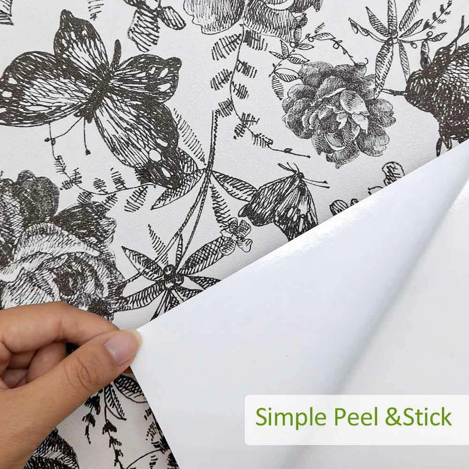 Classic Elegant Roses Self-adhesive Wallpaper Peel&Stick Pastoral Scenery - Image 3 of 4
