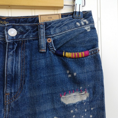 Polo Ralph Lauren Girls Astor Slim Boyfriend Jeans Size 14 NWT Embroidered - Picture 3 of 19