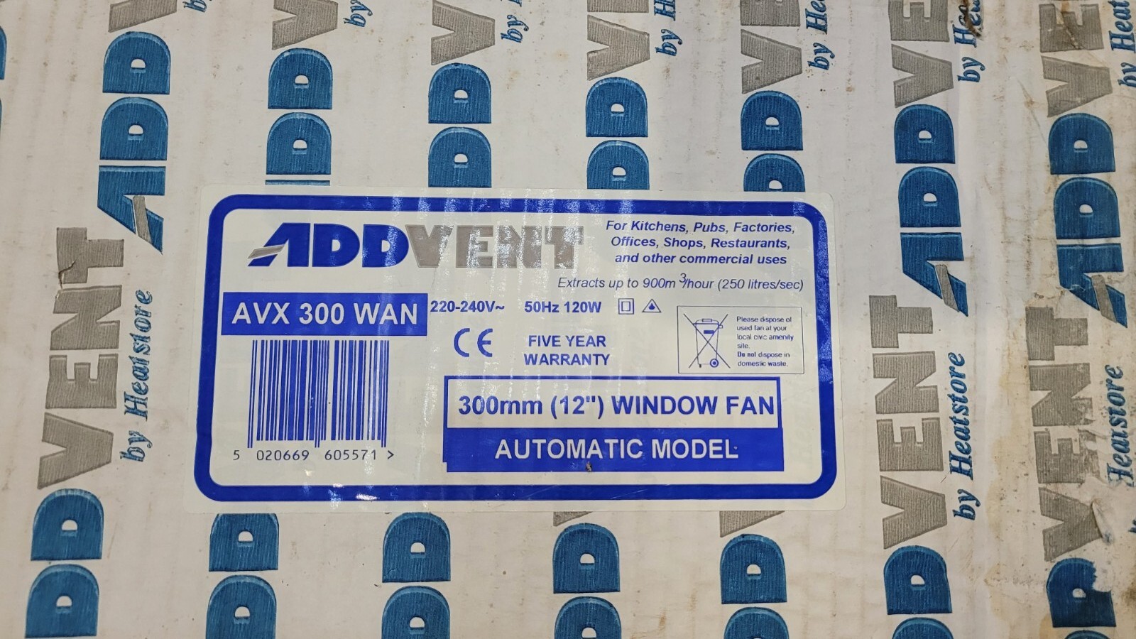 Addvent Extractor Addvent 300mm 12