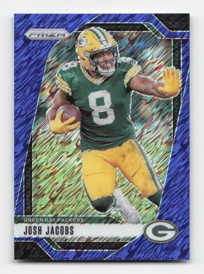 2024 Panini Prizm #102 Josh Jacobs Blue Shimmer #/25