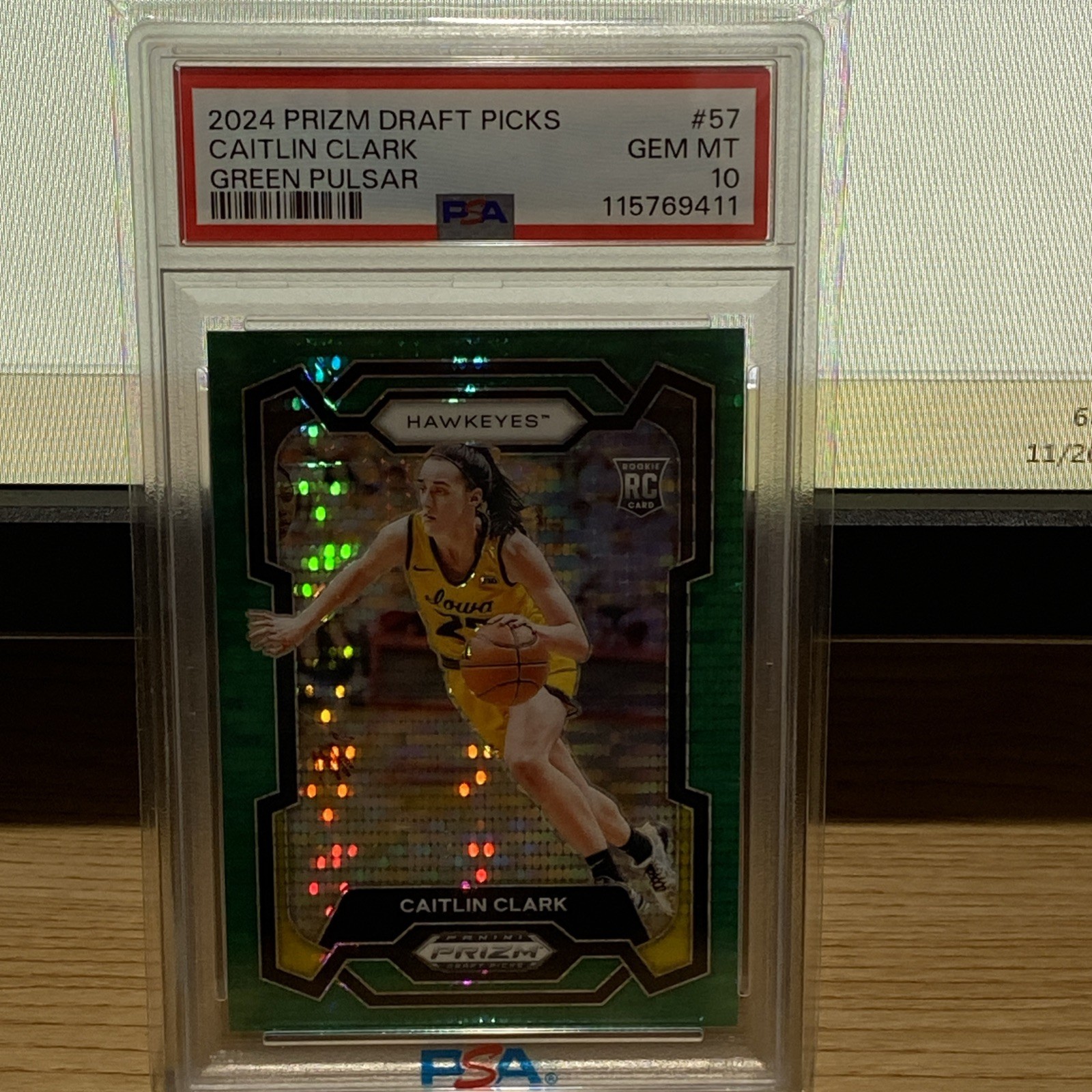 2024 Panini Prizm Draft Picks - Caitlin Clark #57 Green Pulsar Prizm /25 (RC)