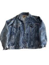 Vintage 90 s GAP Denim Trucker Jacket Mens Large USA Made Distressed Workforce