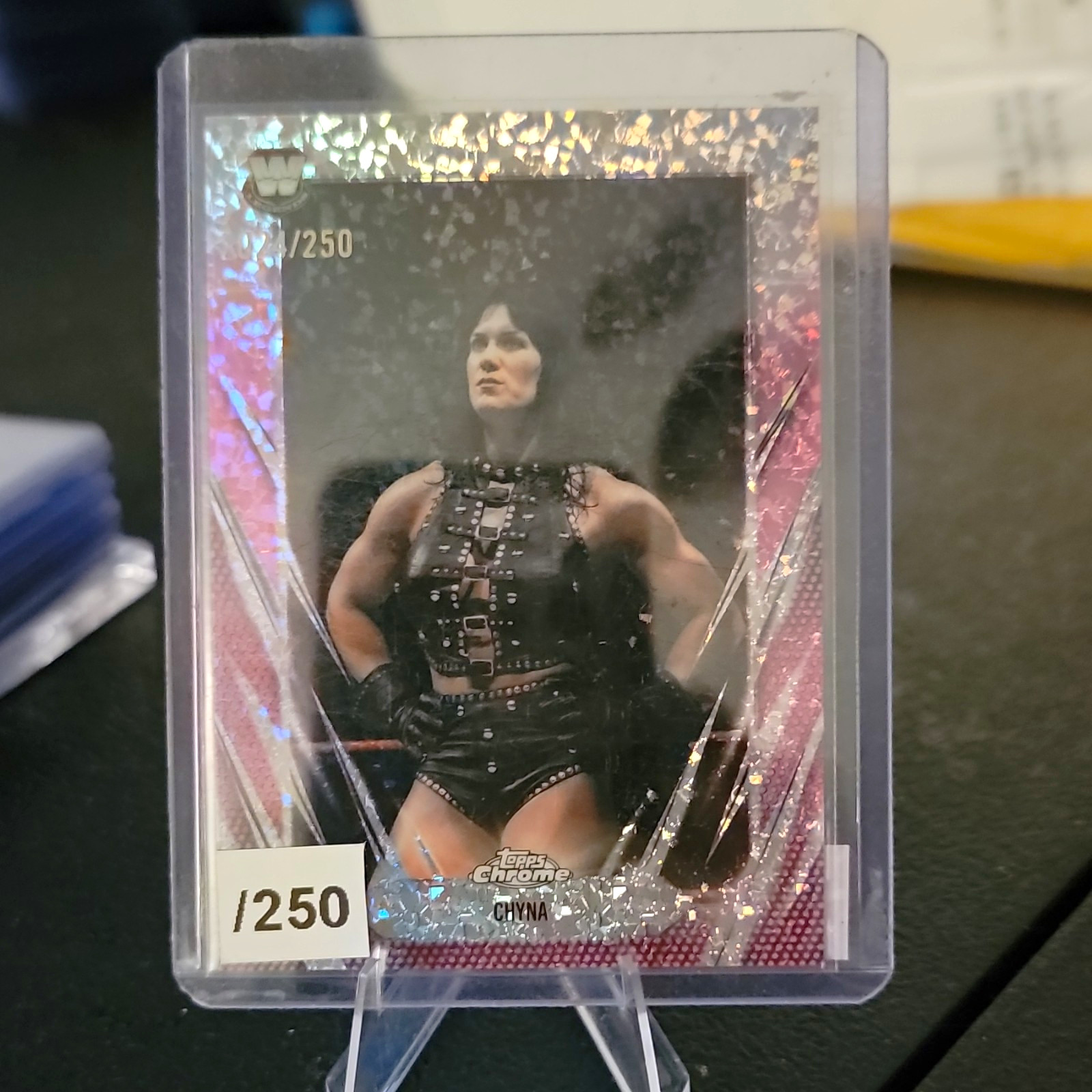 Topps 2026 Chrome WWE Chyna #85 Pink Refractor Serial Numbered /250