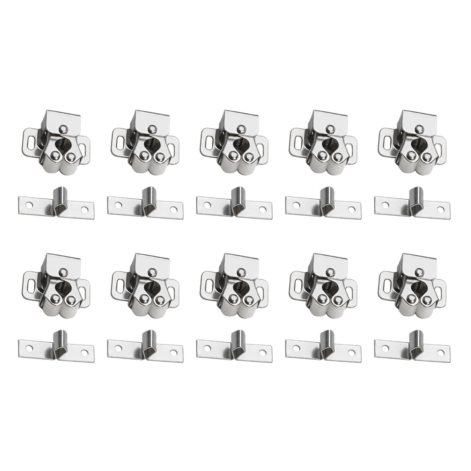 10Pcs Silver Home Door Cabinet Cupboard Furniture Catch Stopper Roller Latch sd