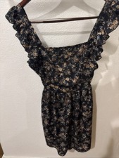 Floral Short Dress With Ruffled Sleeves
