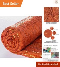 Customizable 1 Yard Orange Sequin Fabric - Sparkle Elegance for Every Occasion
