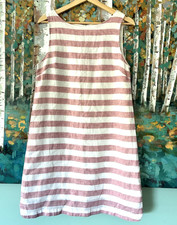 Beach Lunch Lounge sz S Dress Linen / Cotton Pink Striped Beach Resort Vacation