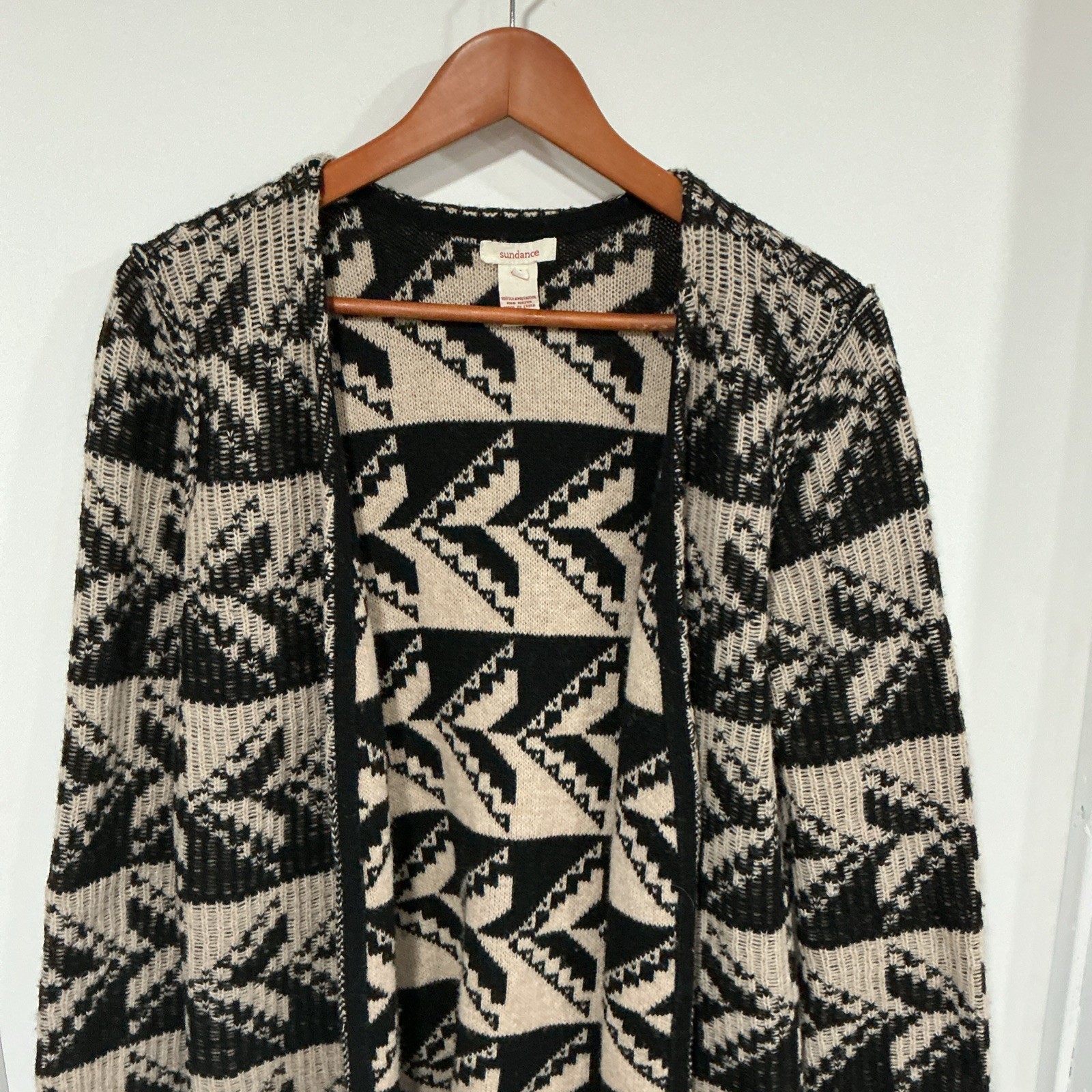 Sundance Wool Sweater Duster Jacket, Aztec, Beige… - image 4