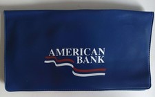 Checkbook Cover American Bank Dark Blue Vinyl Plastic