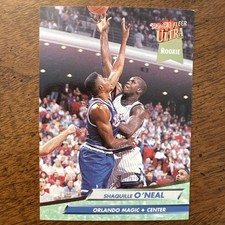 Fleer Ultra 1992-93 Shaquille O'Neal #328 Orlando Magic Rookie Card. rookie card picture