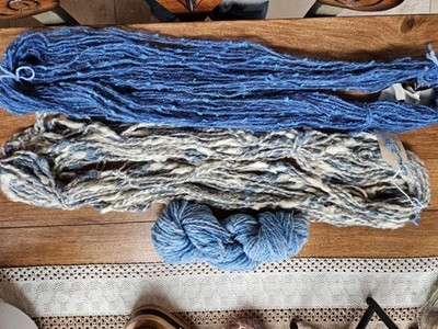 Handspun Organic Dyed Mohair Cotton Acrylic And Mohair Yarn