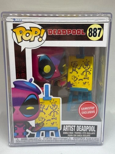 Funko Pop! Marvel Artist Deadpool Black Light Bucket List Gamestop Exclusive