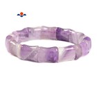Chevron Amethyst Double Drill Bracelet Size Approx 12x15mm Length 7.5" (12x15mm)