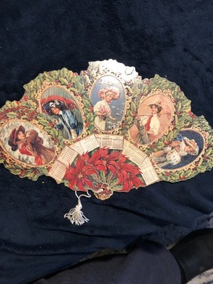 Repro Victorian Fan with Golf Motif