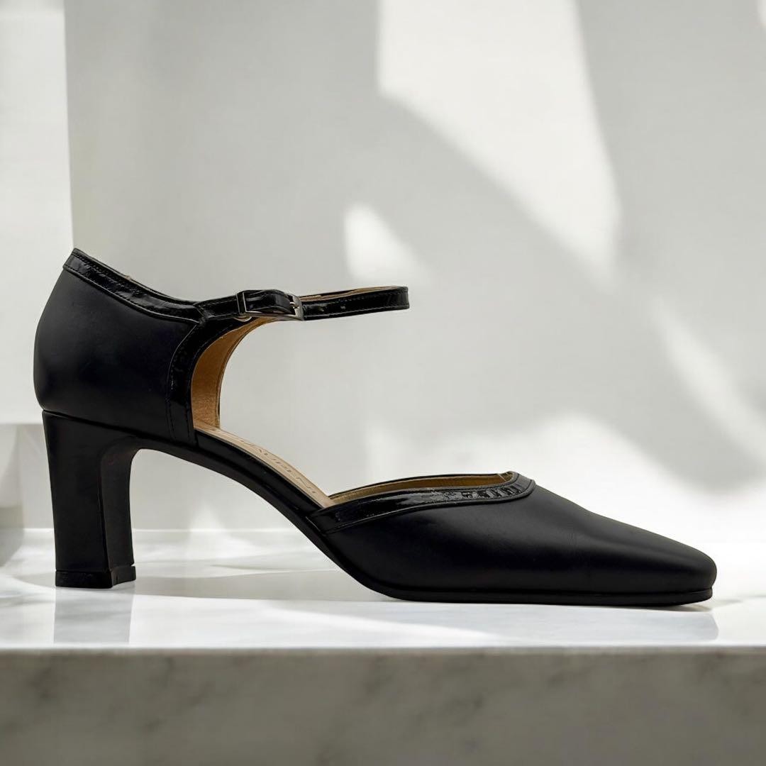 Saint Laurent Shoes Pumps Heel EU 36.0 US 6.0 Leather Black Authentic thumbnail 8