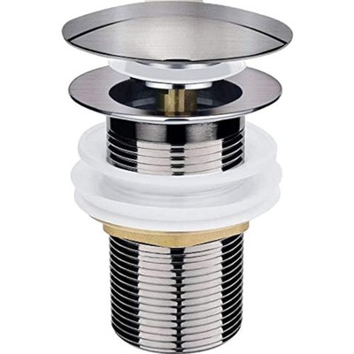 Ablaufgarnitur Waschbecken Pop-Up Click Clack Nickel, Messing, ohne Überlauf
