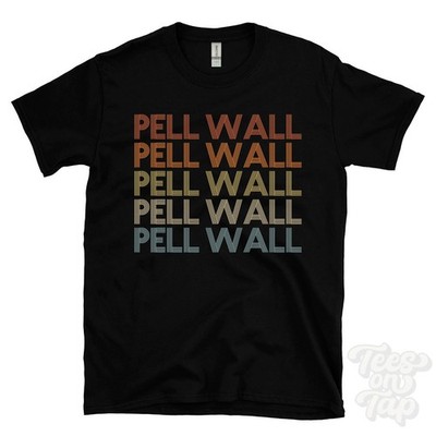 PELL WALL REPEATED RETRO STYLE T-SHIRT mens & womens uk place name gift