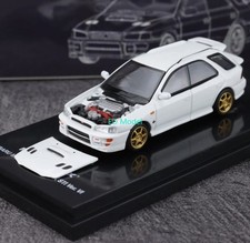 BN MH 1:64 JDM White Impreza WRX STI VI Wagon Sports Model Diecast Metal Car 