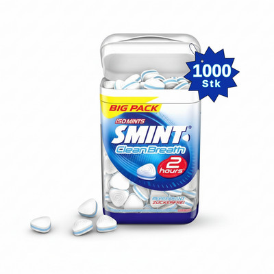 1000 x SMINT Clean Breath Nachfüllpackung Pfeffermint Drops Sugar Free Bonbons