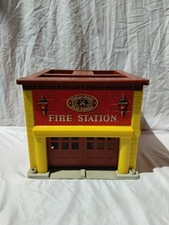 Vintage Fisher-Price Fire Station With Wind Up Door And Working Bell