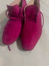 VINTAGE GUCCI FUCHSIA SUEDE COLLECTOR BOOTIES SZ 39.5 US 9.5 MADE IN ITALY