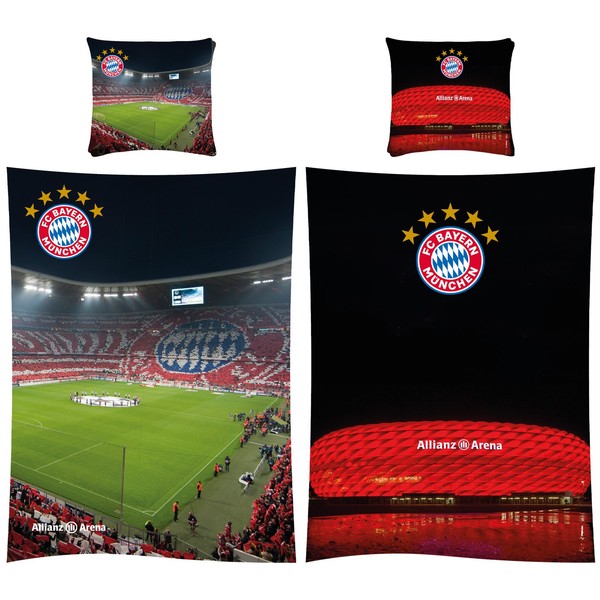 FC Bayern MüNchen BettwäSche Allianz Arena 135X200Cm / 80X80Cm Biber / Flanell-image