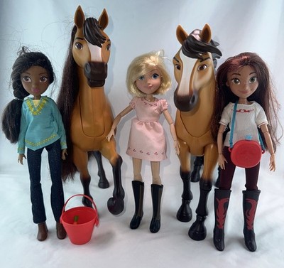Spirit Riding Free Deluxe LOT Feeding Articulated Horse Lucky Abigail Pru Dolls