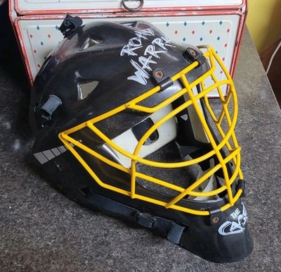 Vintage 1990s Road Warrior Goalie Mask Street & Ball Hockey Black Yellow Adult 