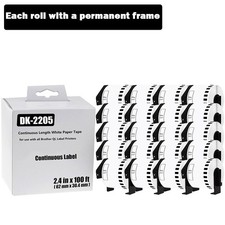 20ROLLS 62mmx30.48m Shipping Label 2-3/7"x100' Compatible Brother QL1050 DK-2205