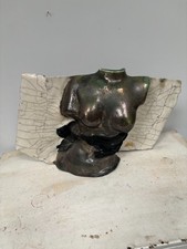 Raku Studio Pottery Torso Sculpture, possibly Greek dated '92