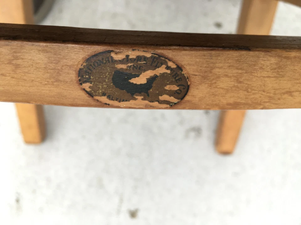 ** 3 Винтажный MCM национальный магазин крепление CO обед стулья клен зеленый виниловые гвоздики - Изображение 2 из 4