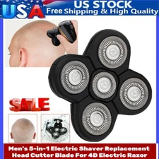 5-in-1 Replacement Electric Shaver Head Cutter 4D Razor Blade for Men Hair Beard